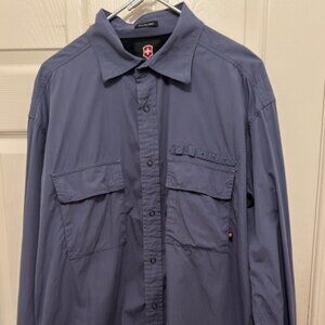 Victorinox - Blue "Military" Inspired Button Down - XL